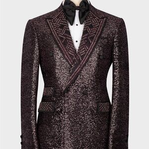 Men's Crystal Stone Purple Tuxedo